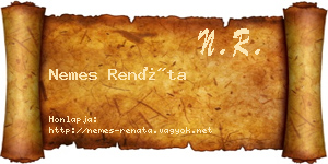 Nemes Renáta névjegykártya
